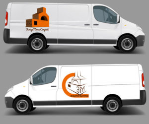 Мокап логотипа на фургоне